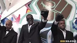 Cheerleader tweety valentine takes interracial gangbang facials