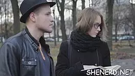 Hey, wanna see me smash this nerdy girlfriend with glasses?