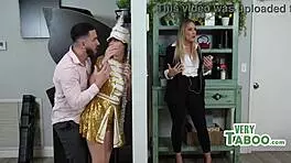 Josie Tucker in uniform practices flute for stepfather