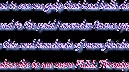 Brunette teen 18+ in slutty makeup shows off sexy legs and red toe nail polish while taking pulsating throatpie.