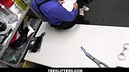 Petite Brunette Teen Shoplifter Mira Monroe Agrees To Fuck Guard With Big Cock For No Charges At Teenlifters