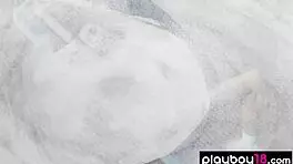 skinny colombian beauty calypso muse rips clothes to reveal perfect natural boobs