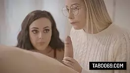 Playful teen 18+ best friends Carolina Sweets and Whitney Wright share fun.