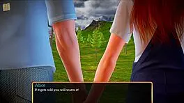 teen with small tits in erotic cartoon game