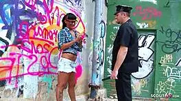 dirty teen jenny gets caught, anal by old cop