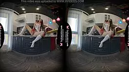 Solo Gal Angel Kriss Masturbates in the Kitchen in Vr.