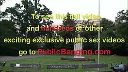 daring public threesome sex near famous city statue in broad daylight