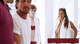 Stepdads say, 'Ride our cocks and suck in this 4way group'