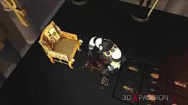 anubis bends over young egyptian slave for huge cock fucking in temple