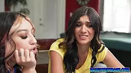 Two friends aubry babcock and violet gems start making out, trying to get to know about explicit content