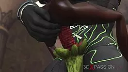 anubis bends over young egyptian slave for huge cock fucking in temple