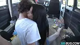 Holy Shit, Rebecca Linares Licks Two Teens In The Car!