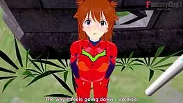 Wow! Asuka Langley Soryu in hot POV action with blowjob and wild fucking in Neo Genesis Evangelion!