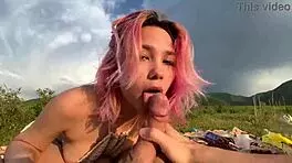 Unexpected twist at the picnic with a beautiful Asian friend