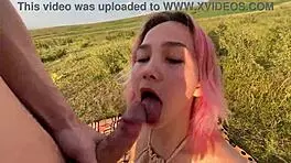 Unexpected twist at the picnic with a beautiful Asian friend