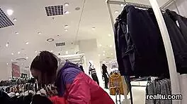 The attractive czech kitten was seduced in the shopping centre, her clothes ripped off before getting shagged in pov