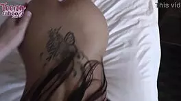 i suck the perv seth's big tits and puffy pussy on bed