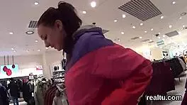 The attractive czech kitten was seduced in the shopping centre, her clothes ripped off before getting shagged in pov