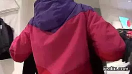 The attractive czech kitten was seduced in the shopping centre, her clothes ripped off before getting shagged in pov