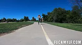 Skating leads to pussy licking and blowjob action!