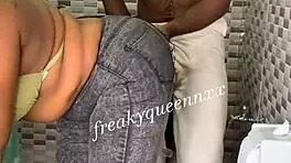 i quenched my thirst in the bathroom with stepdaughter's big black cock fucking