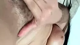 Amateur with long hair enjoys solo time