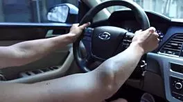 Young petite girl gets anal in the car