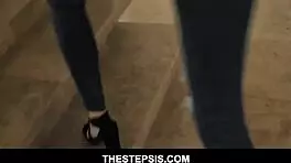 horny step brother fucks blonde teen sister hard in doggystyle pov