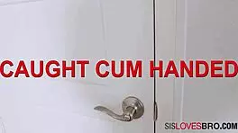 Latina Skinny Brunette Stepsister Gina Valentina Catches Stepbrother And Fucks Him In College