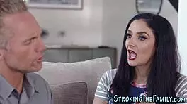 Stepmom watches teen get banged.