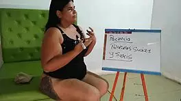 Chubby Latina gives dirty jerk-off instructions in first sexy video, wanna watch?