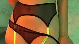 Teen feels sexy in lingerie, dancing naked with natural tits