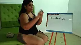 Chubby Latina gives dirty jerk-off instructions in first sexy video, wanna watch?