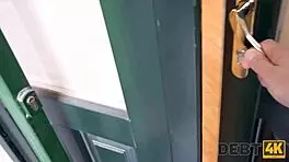 Debt4k nymph trades tight pussy to dodge collector’s full payment