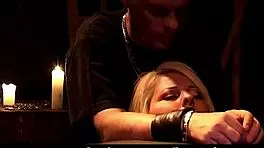 Romanian Slut Dives into Dark BDSM with Choking and Dildo Play in a Wild Fantasy Scene. Spanking Adds to Her Gagged Thrill!