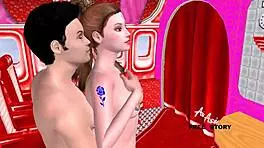 An Animated 3D Cartoon Porn Shows A Beautiful Couple Enjoying Foreplay Fun Together.
