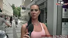 Deutsche milf grabs a guy off the street for casting couch banging