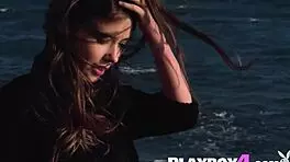 Sexy big boobed brunette teen mila azul showed hot all natural naked body 😍