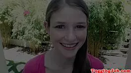 POV Teen Wanks Cock And Gets Cum On Tits