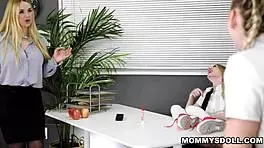 Intense Lesbian Spanking In Classroom: Stepsis Emma And Lily Punished By Stepmom Sarah!