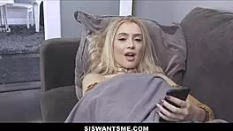 cute horny blonde teen stepsister wants stepbrother to watch her masturbate to orgasm pov