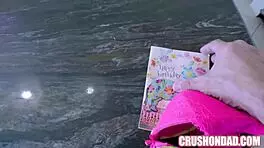 hot stepdaughter nikole nash blows out candles with her dad