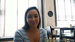 hairy teen 18+ sucks big cock in pov, 'cream me now?'