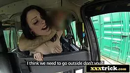 Adorable London Nympho Intensely Sucks and Fucks Old Cab Driver's Monster Cock.