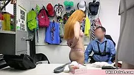 Geeky Blonde Thief Caught As She Tried To Steal A Costume And Now Its Time For A Quickie