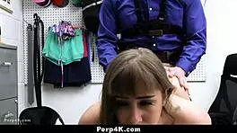 I, the teen, learn my lesson for shoplifting with blowjob and riding.