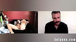 The pervy counselor blackmails the teen into using a dildo for masturbation