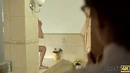 Daddy4k hottie blows old man and gets drilled