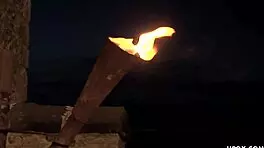 A threesome left her face dripping with sticky mess