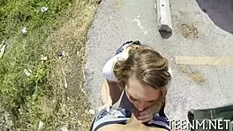 Brooke Wylde bares natural tits while sucking cock and getting tight pussy fucked!